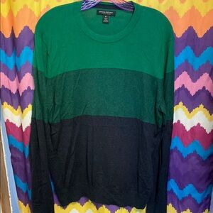 Banana Republic Green and Black Crewneck Sweater